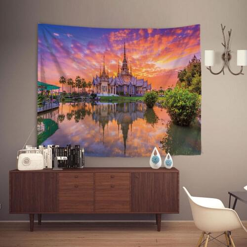 Nordic Style Personality Simple tapestry wall blanket Landscape Architecture Castle background cloth Home decoration