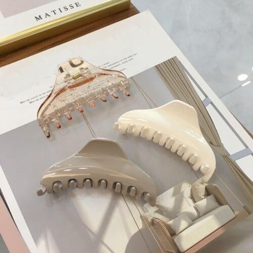 Transparent Hair Claws Crab Solid Color Acrylic Barrette Vintage Hair Clip Simple Elegant Hair Accessories Ponytail Clip
