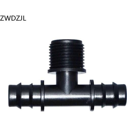 Garden irrigation DN15 Male 1/2 to the 5/8" barbed Tee Connectors 16mm garden hose 2 way connector water divider adapter 4pcs