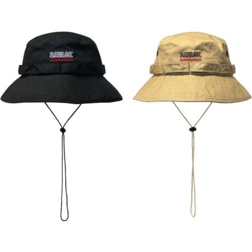 SAVAGE Windproof Rope Bucket Hat Ladies Women Men Sun Wide Brim Fishing Hat Fisherman Cap Panama Pop Hip Hop Outdoor Summer 2021