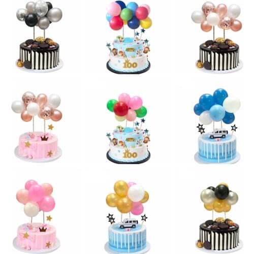 Rose Gold Balloon Cake Topper Happy Birthday Party Decor Kids Wedding Birthday Cake Decor Baby Shower One 1st Birthday Decor