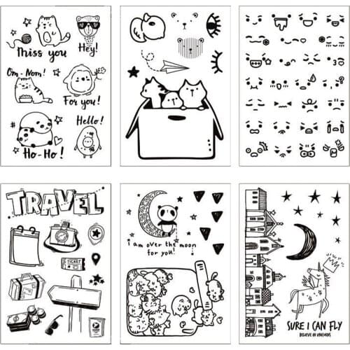 WYSE Miss You Clear Stamps Cute Animal Stamps Transparent Silicone Stamp Seal for DIY Scrapbooking Paper Card Craft Supplies