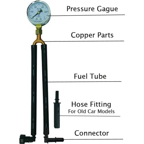 General Automobile Gasoline Pressure Oil Pressure Gauge Fuel Pressure Test Meter Test Gasoline Pressure Tool Quick-Connect