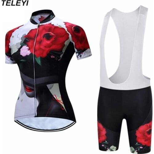 TELEYI Bike Outdoor Sportswear Cycling Jersey sets/Cycling Clothing With BIB Women Riding Maillot Ropa Ciclismo Cycling Wear