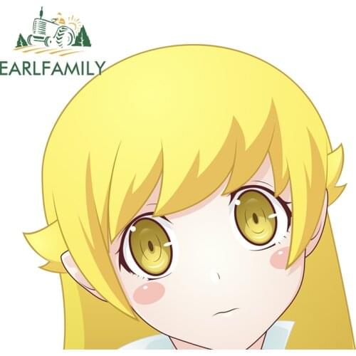 EARLFAMILY 13cm x 11.7cm for Kizumonogatari Kissshot Vinyl Decal Anime Waterproof Scratch-proof Window Trunk Car Stickers