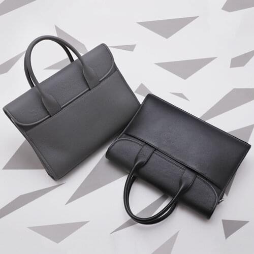 Large Capacity Handbag Simple Genuine Leather Crossbody Bag Soft Cowhide Business Briefcase