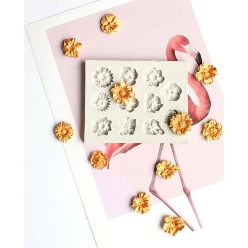 1pc small Flowers Silicone mold fondant mold cake decorating tools chocolate gumpaste mold