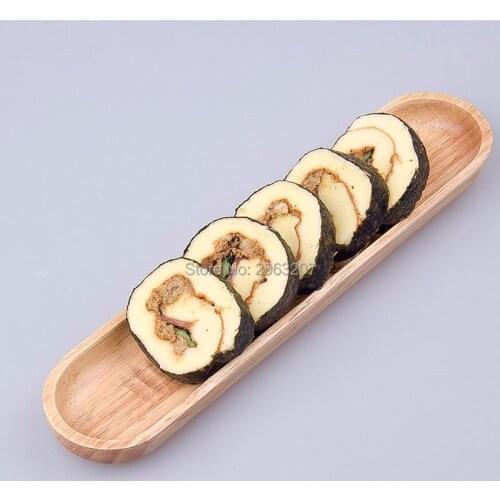 10pcs Wood Sushi Strip Plate Japanese Style Sashimi Tray Restaurant Sushi Dish Rectangle Nigiri Plate Natural Tableware