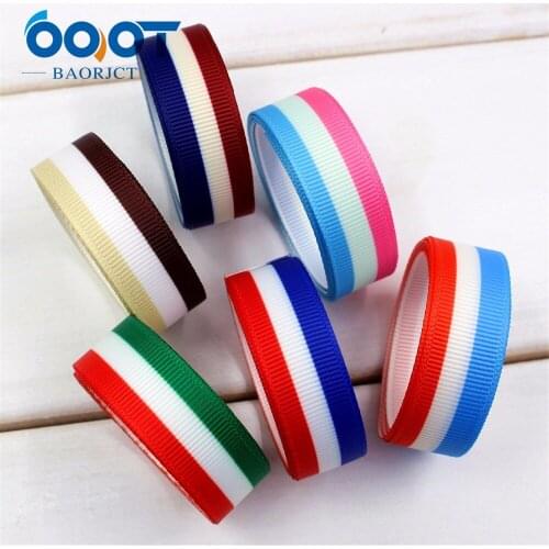 174111 ,OOT BAORJCT 16mm 10yard/lot stripe Ribbons Thermal transfer Printed grosgrain Wedding Accessories DIY handmade material