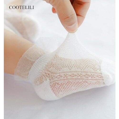 COOTELILI 4pairs/Lot Summer Baby Girls Socks Hollowed-Out Lace Toddler Socks Baby Girls Accessories 0-3y Baby Stuff For Newborns