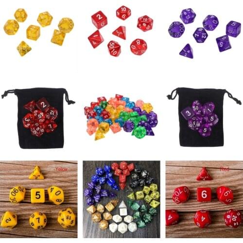 7Pcs/set Digital Dice Game Polyhedral Multi Sided Acrylic Dice Colorful Accessories for Board Game