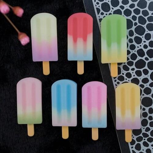 7pcs/lot Cute Icecream DIY Resin Accessories for Jewelry Earring Keychain Necklace Pendant Flatback Fake Food Childrens toys