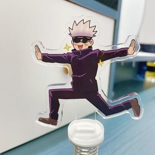 Anime Jujutsu Kaisen Gojo Satoru Nanami Kento Cartoon Shake Fighter Spring Stand Model Plate Desktop Toky Decoration Xmas Gifts