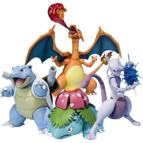 BANDAI D-Arts Pokemon Mewtwo Blastoise Charizard Bulbasaur Anime Decor
