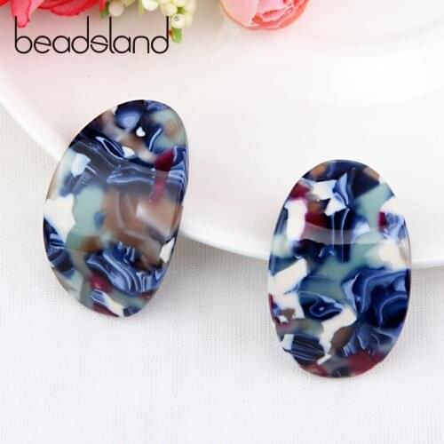 Beadsland Acetic Acrylic Drop Earrings Ellipse Curved Surfac Design Fashion Ethnic Woman Girl Party Festival Hot Sell Gift 40057