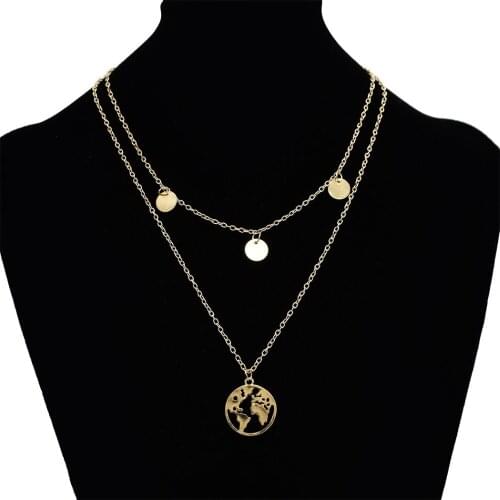 Bijoux Femme Collier Gold Multilayer Sequins Statement Bib Chokers Necklaces Women Choker Boho Jewelry Kolye Christmas Gift