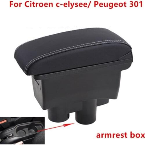 For Citroen c-elysee/ Peugeot 301 armrest central Store content Storage box 2012-2016