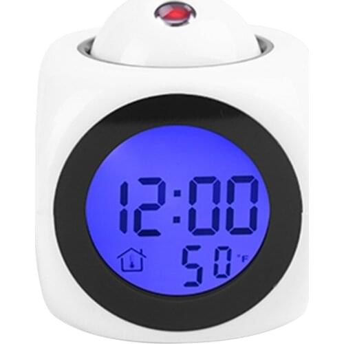 2021 New LCD Projection Voice Talking alarm clock backlight Electronic Digital Projector Watch desk Temperature display