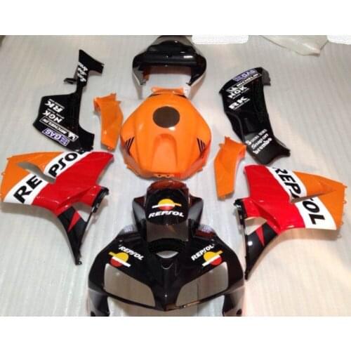 Quality REPSOL fairings for CBR600 F5 CBR600RR 05 06 F5 CBR 600 RR 2005 2006 red orange black injection fairing