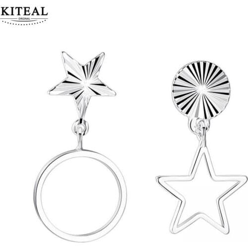 KITEAL NEW!! Girlfriend earring circle five stars geometry earings fashion jewelry jewelry display