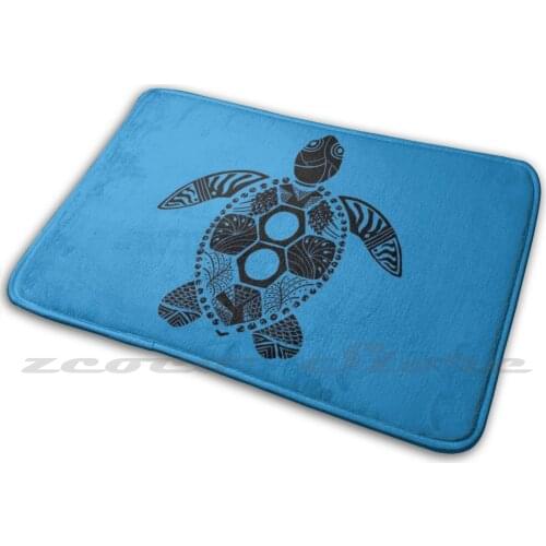 Turtle-Animal Totum Mat Doorway Non-Slip Soft Water Uptake Carpet Sea Turtle Sea Turtle Aquatic Totem Animal Ocean Waves Water