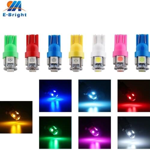 10PCS T10 194 168 W5W 12V 24V DC Light Bulbs 2825 5050 Chips Interior Car Lights Door Reading Lamps Ice Blue Pink Blue White Red