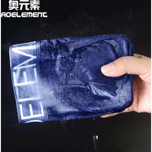 Summer sports thin underwear ice silk mesh breathable mens boxer shorts hollow quick-drying boxers male