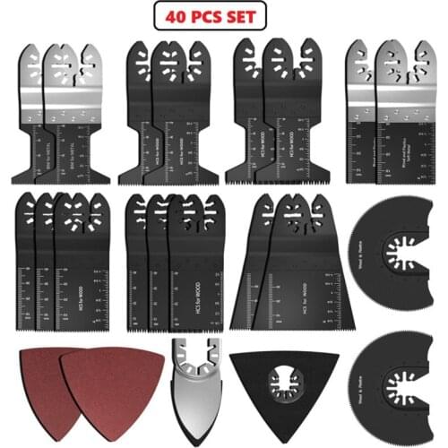 40Pcs Multi-Function Saw Blade Accessories Oscillating MultiTool Saw Blades for Renovator Power Wood Cutting Tool Bits Tools