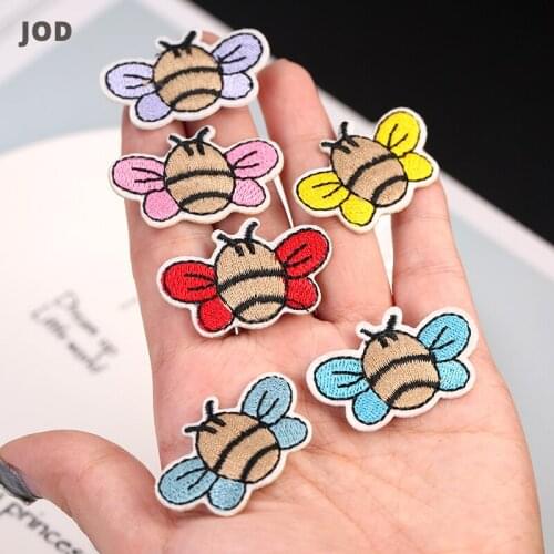 Bee Iron on Patches for Clothing Children Kids Badges Embroidery Small Patch Cute Applique Fabric Stickers on Clothes Backpack