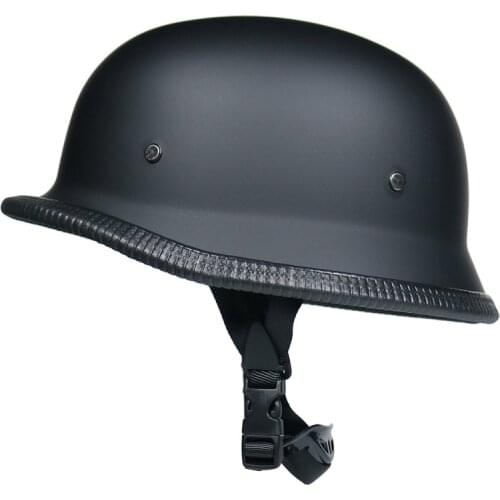 WWII Style German Vintage Motorcycle Helmet Retro Half Face Motorcycle Helmet PU Leather Chopper Biker Unisex Cascos Para Moto