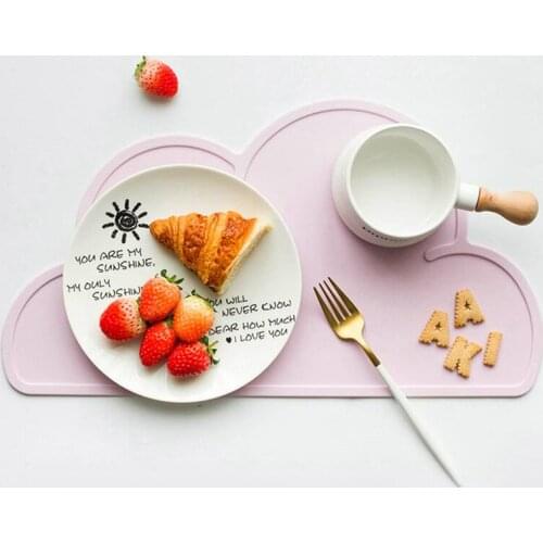 Cloud Shape Placemat Kids Plate Mat Food Grade Silicone Table Pad Waterproof heat insulation Kitchen gadget Easy Cleaning