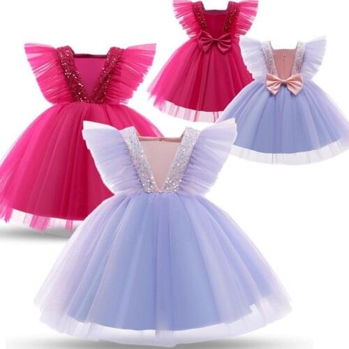 Children Princess Dress Flower Girls Wedding Formal Tutu Vestidos Kid Evening Prom Ball Gown Toddler Girl Christmas Costumes