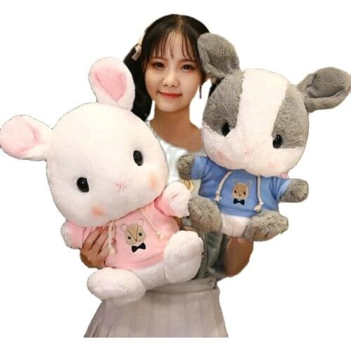 Christmas Hap Socks Dressing Bunny Plush Toy Stuffed Angora Rabbits Plushies Doll Toys for Children Girl Xmas Gift Girl Boy
