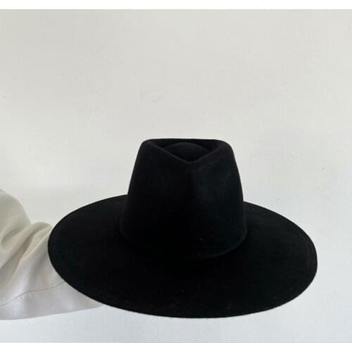 Australian 100% Wool Felt Fedora Hats For Women Fashion High Top Wide Brim Quality Fedora Hat Casual Panama Hat Sombrero Mujer