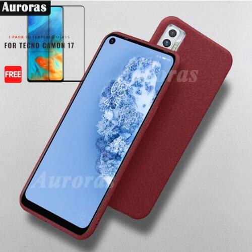 Auroras Silicone Soft Mate Case For TECNO Camon 17 Pro Full Protective Cover For Tecno Camon 17P Phone Cover Free Tempered Glass