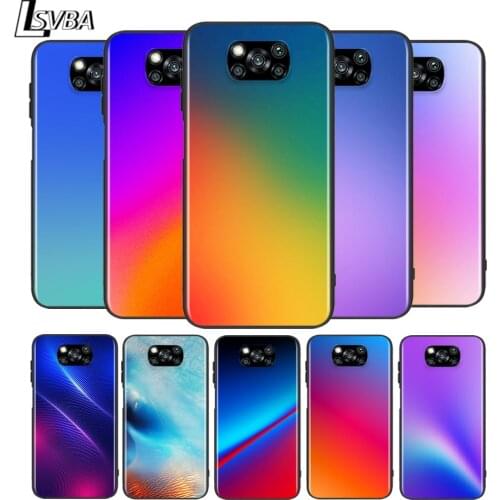 Gradient Color for Xiaomi Poco X3 NFC X2 M3 M2 F2 Pro C3 F1 A2 Lite A1 Mix3 Play Silicone Soft Black Phone Case