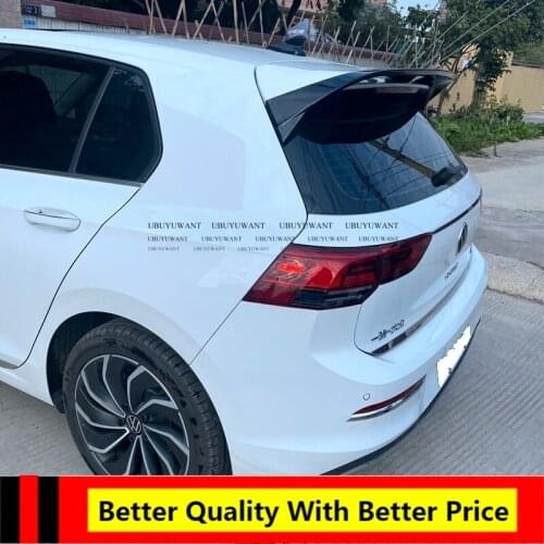 UBUYUWANT For Volkswagen New GOLF 8 MK8 Spoiler ABS Black With White 2020-2021 GOLF 8 Spoiler Car Rear Wing Rear Spoiler