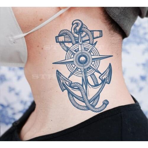 Long Lasting 1-2 Weeks Premium Semi-permanent Temporary Tattoo Stickers Anchor