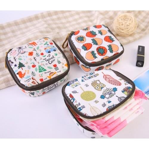 Tampon Storage Bag Sanitary Pad Pouch Women Napkin Cosmetic Bags Organizer Ladies Makeup Bag Girls Tampon Holder Organizer