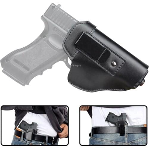 Tactical Leather IWB Gun Holster for S&W M&P Shield - GLOCK 17 19 22 23 32 33 / Springfield XD & XDS Pistol Case