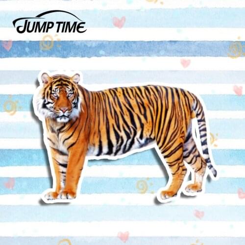 Jump Time 13cm x 9.1cm Tiger Car Sticker Whole Body Show Vinyl Decal Laptop 3D Car Styling Waterproof Accessories