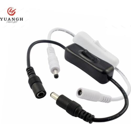 Inline DC Switch On Off With Female Male Power Cable 5.5 x 2.1mm LED DC Connector Switch 5V 12V 24V For CCTV LED Strip Light