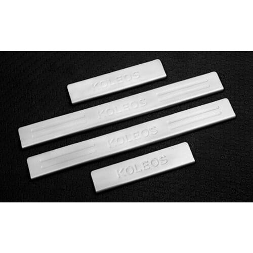 High quality stainless steel Scuff Plate/Door Sill Protector Sticker Car Styling For 2017 Renault Koleos