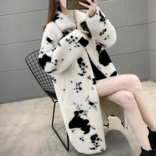 2021 Woman Winter Wool Soft Winter Single Button Jackets Female Real Fur Coats Ladies Long Patch Pocket New Warm Outerwear Q225
