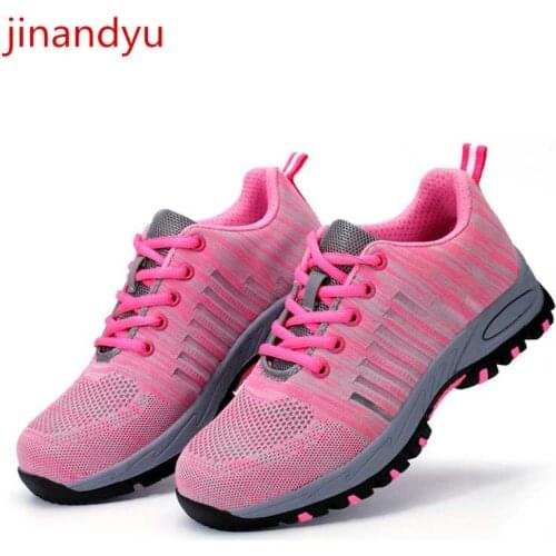 Mesh Work Safety Shoes Women Steel Toe Shoes Comfortable Anti-puncture Working Shoe Sneakers Women Safety Shoes for Women Work