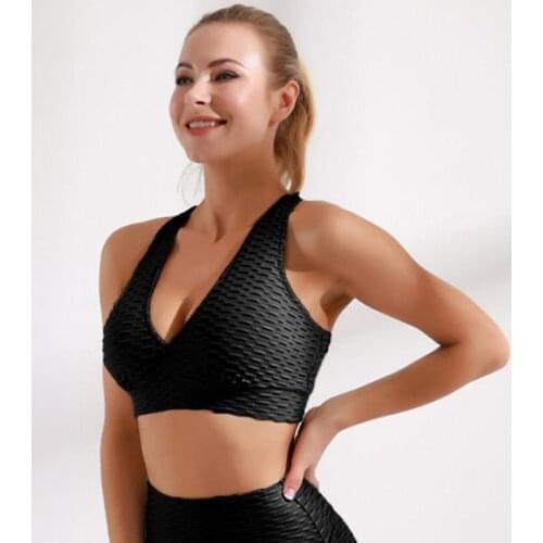 WHOUARE Women Yoga Bra Crop Top Fitness Sport Top Gym Essentials Bra Without Bones Gather Shockproof Women Fitness Yoga Bra