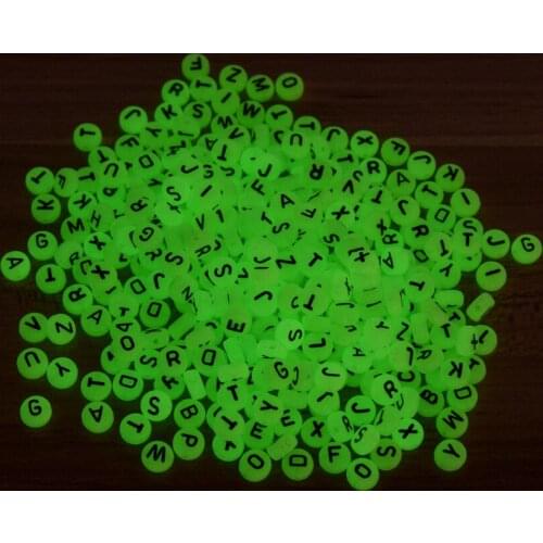 100Pcs/pack 4*7mm Acrylic Luminous English Letter loose Beads DIY Bracelet Accessories Childrens Handmade Accessories