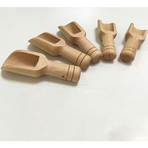 594C Wood Small Little Mini Wooden Spoon Scoop Salt Sugar Condiment Cooking Tools