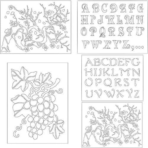 6*8 Inch A-Z Alphabets Stencils for DIY Scrapbooking Decorative Embossing DIY Paper Card Craft Plastic Templates Drawing Sheets