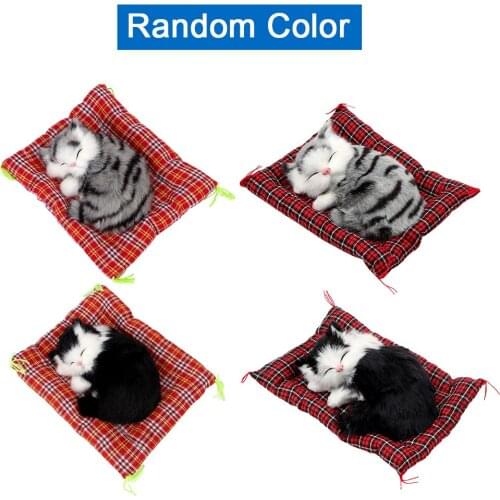 Car-styling Cute Simulation Sleeping Cats Car Ornaments Lovely Plush Kittens Doll Toy Dashboard Decoration Home Decoration